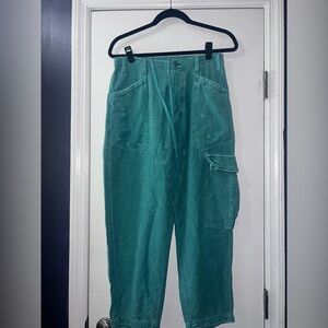 Free People Teal Cargo Pants
